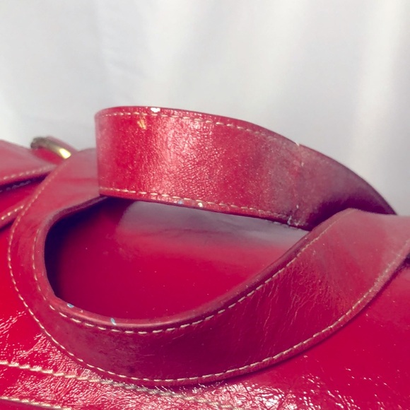 BO BO BAGS red patent genuine leather handbag. - Picture 8 of 16